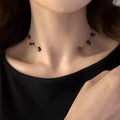 Artificial Crystal Beaded Flower Necklace For Women Casual Sweet Cool Clavicle Choker view 3
