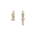 Korean Sparkling Full Zircon Bow Round Copper Ear Cuff Earrings For Women view 5