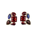 Vintage Alloy Square Rhinestone Stud Earrings Court Style Banquet Light Luxury Jewelry view 5