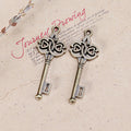 Vintage Alloy Key Charm Pendant for Necklace DIY