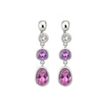Alloy Rhinestone Oval Teardrop Stud Earrings Minimalist Sweet Geometric Silver Post Jewelry view 5