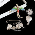 Sparkling Zircon Enamel Lip Geometric Pendant Brooch For Women European Alloy Fashion Accessory view 2