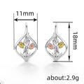 Korean Fresh Forest Style Ear Cuff Three Color Oil Painted Frosted Flower Women's Earrings view 4