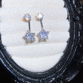 Sparkling Zircon Star Stud Earrings Copper Light Luxury Sweet Playful Jewelry view 1