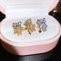 Cute Bear Copper Clip-on Earrings Summer Sweet Cool No Piercing Ear Cuff Jewelry view 2