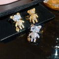 Cute Bear Copper Clip-on Earrings Summer Sweet Cool No Piercing Ear Cuff Jewelry view 4