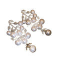 French Vintage Faux Pearl Rhinestone Geometric Stud Earrings With Silver Posts view 5