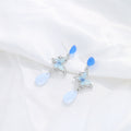 Elegant New Chinese Blue Butterfly Water Drop Tassel Alloy Rhinestone Stud Earrings view 4
