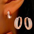 Korean Style Zircon Ear Cuff Earrings Fashion Line Hoop Design Daily Women's Jewelry view 2