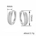 Korean Style Zircon Ear Cuff Earrings Fashion Line Hoop Design Daily Women's Jewelry view 4
