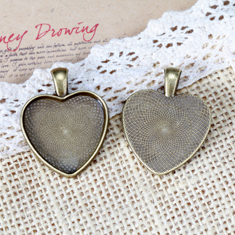 Vintage 25mm Heart Cabochon Tray Bezel Setting Base