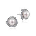 Elegant Flower Zircon Faux Pearl Earrings For Women, Daily Banquet Versatile Fashion Jewelry view 2