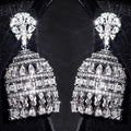Christmas Sparkling Zircon Drop Earrings For Women Snowflake Bell Fairy Style Statement Jewelry view 3