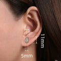 Delicate Two Tone Water Drop Zircon Stud Earrings For Women Simple Daily Fashion Jewelry view 4