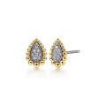 Delicate Two Tone Water Drop Zircon Stud Earrings For Women Simple Daily Fashion Jewelry view 2