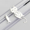 Cute Cat And Fish Stud Earrings, Creative Small Animal Daily Minimalist Fresh Fashion Ear Jewelry view 3