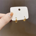 Plain Round Hoop Earrings, Light Luxury Minimalist Circle Design Fashion Versatile Ear Jewelry view 3