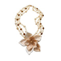 Old Money Style Acrylic Crystal Beaded Flower Choker Necklace And Ear Stud Jewelry Set view 5