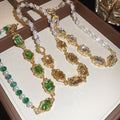 Alloy Rhinestone Oval Square Teardrop Pearl Court Style Geometric Collarbone Necklace for Evening Dress view 1