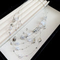 French Vintage Crystal Beaded Layered Irregular Faux Pearl Necklace Luxury Vacation Choker view 4