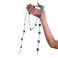 Blue Green Shell Tassel Collarbone Necklace Summer Beach Bohemian Old Money Style Jewelry view 5