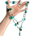 Summer Blue Green Shell Tassel Animal Pendant Necklace For Women Old Money Resort Style view 5