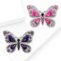 Alloy Enamel Rhinestone Butterfly Brooch Pin For Women's Suit Decor view 2