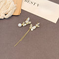 Elegant Asymmetric Rhinestone Butterfly Pearl Tassel Luxury Alloy Drop Earrings view 3