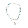 Light Luxury Double Layer Necklace With Zircon Cat Eye Stone Pearl Beads Round Geometric Choker For Women view 5