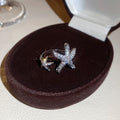 Zircon Starfish Open Ring With Minimalist Beach Style For Women view 4