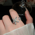 Zircon Starfish Open Ring With Minimalist Beach Style For Women view 3