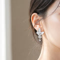 Elegant French Butterfly Rhinestone Alloy Studs With Crystal Tassel Drops For Women Luxury Earrings view 1