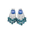 Vintage Oval Resin Rhinestone Drop Earrings With Silver-Tone Pins, Geometric Light Luxury Style view 5