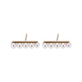 French Vintage Faux Pearl Zircon Pendant Necklace And Earrings Jewelry Set, Modern Round Light Luxury view 5