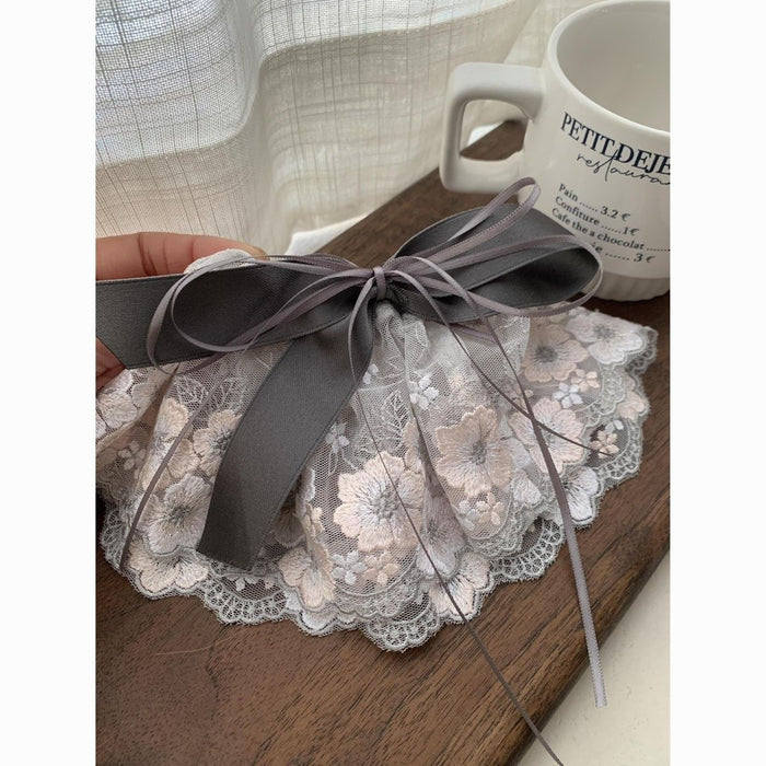 Lace Bow Spring Hair Clip With Korean Elegant Style
