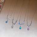 Light Luxury Copper Zircon Teardrop Pendant Necklace, Minimalist Elegant Collarbone Chain view 3