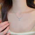 Light Luxury Copper Zircon Teardrop Pendant Necklace, Minimalist Elegant Collarbone Chain view 4