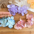 Summer Crystal Fabric Flower Stud Earrings With Silver Pins Vacation Style Jewelry view 2