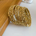 Gold Plated Copper Multi Layer Wrap Geometric Round Bangle For Women Statement Fashion Jewelry view 4