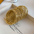 Gold Plated Copper Multi Layer Wrap Geometric Round Bangle For Women Statement Fashion Jewelry view 2