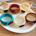 2026 New Acrylic Square Gradient Bangle Bohemian Fashion Niche Design Women's Bracelet view 2