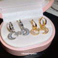 Zircon Shell Star Moon Ear Cuff Earrings, Playful Light Luxury Fashion Jewelry view 1