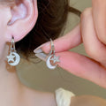 Zircon Shell Star Moon Ear Cuff Earrings, Playful Light Luxury Fashion Jewelry view 4