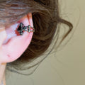 Light Luxury Copper Zircon Cross Iris Flower Clip-on Earrings for Women Geometric No Piercing Ear Cuffs view 3