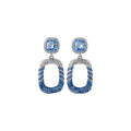 Alloy Silver Pin Rhinestone Square Hollow Stud Earrings European Court Style Evening Jewelry view 5