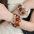 European American Irregular Oval Acrylic Beaded Bangle For Women Statement Geometric Bracelet view 3