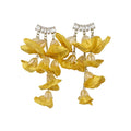 Summer Chiffon Flower Zircon Stud Earrings With Silver Posts, Sweet Resort Style Jewelry view 5