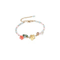 Glass Crystal Bead Resin Flower Bracelet Necklace Earring Jewelry Set Sweet Summer Floral Style view 5