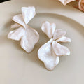 Enamel Flower Iron Stud Earrings For Women, Minimalist Sweet Floral Fashion Jewelry view 4