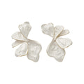 Enamel Flower Iron Stud Earrings For Women, Minimalist Sweet Floral Fashion Jewelry view 5